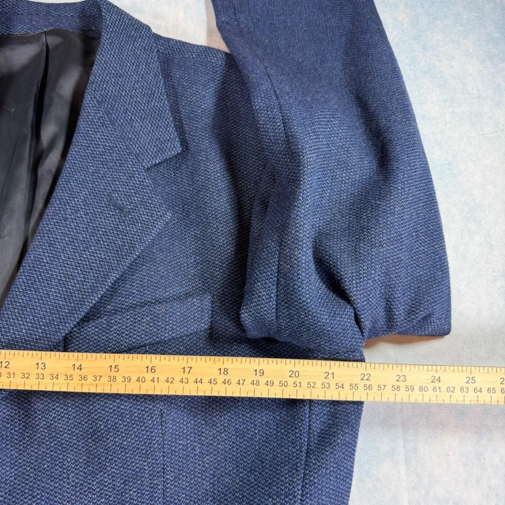 Ermenegildo Zegna Silvany Sport Coat Mens 54 Blue Wool Cashmere Blazer Tweed